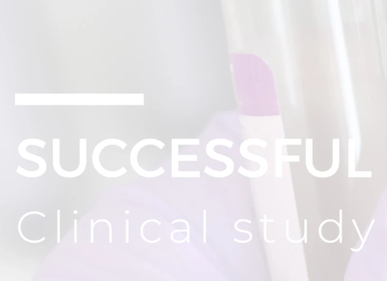 Graphic announcing hema.to's successful clinical study