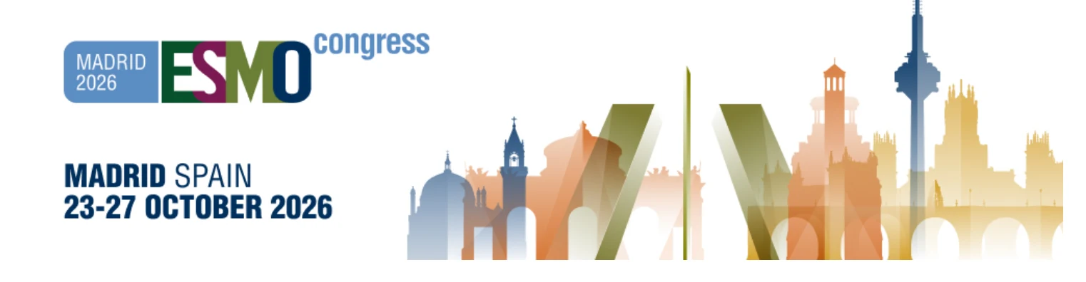 ESMO Congress 2026 event graphic with Madrid landmarks